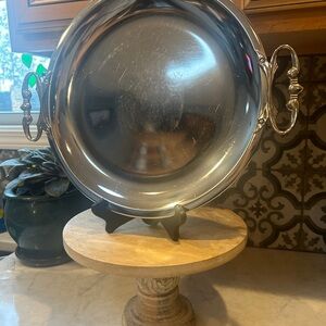 VINTAGE 1960s MID-CENTURY KROMEX SERVING TRAY- ROUND